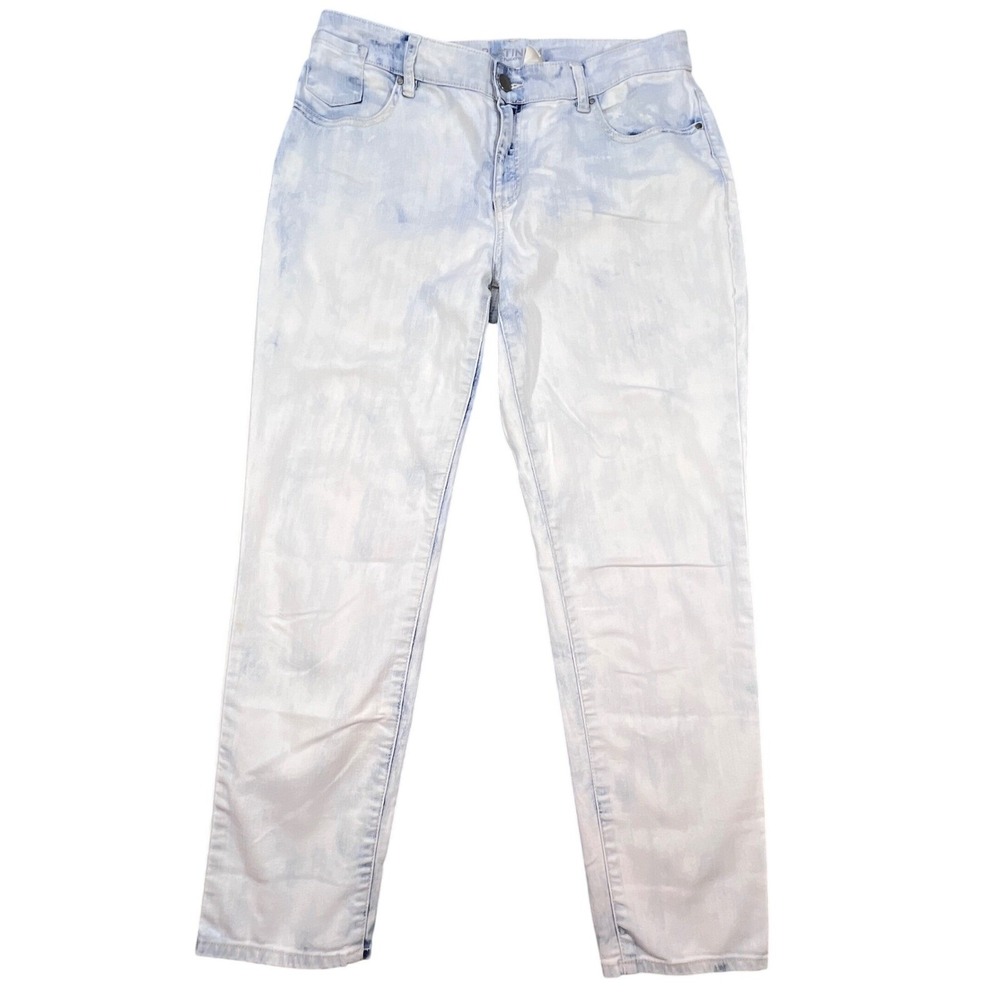 Chico's Light Blue Acid Wash Platinum Ankle Slim Leg Jeans Women Size 0.5